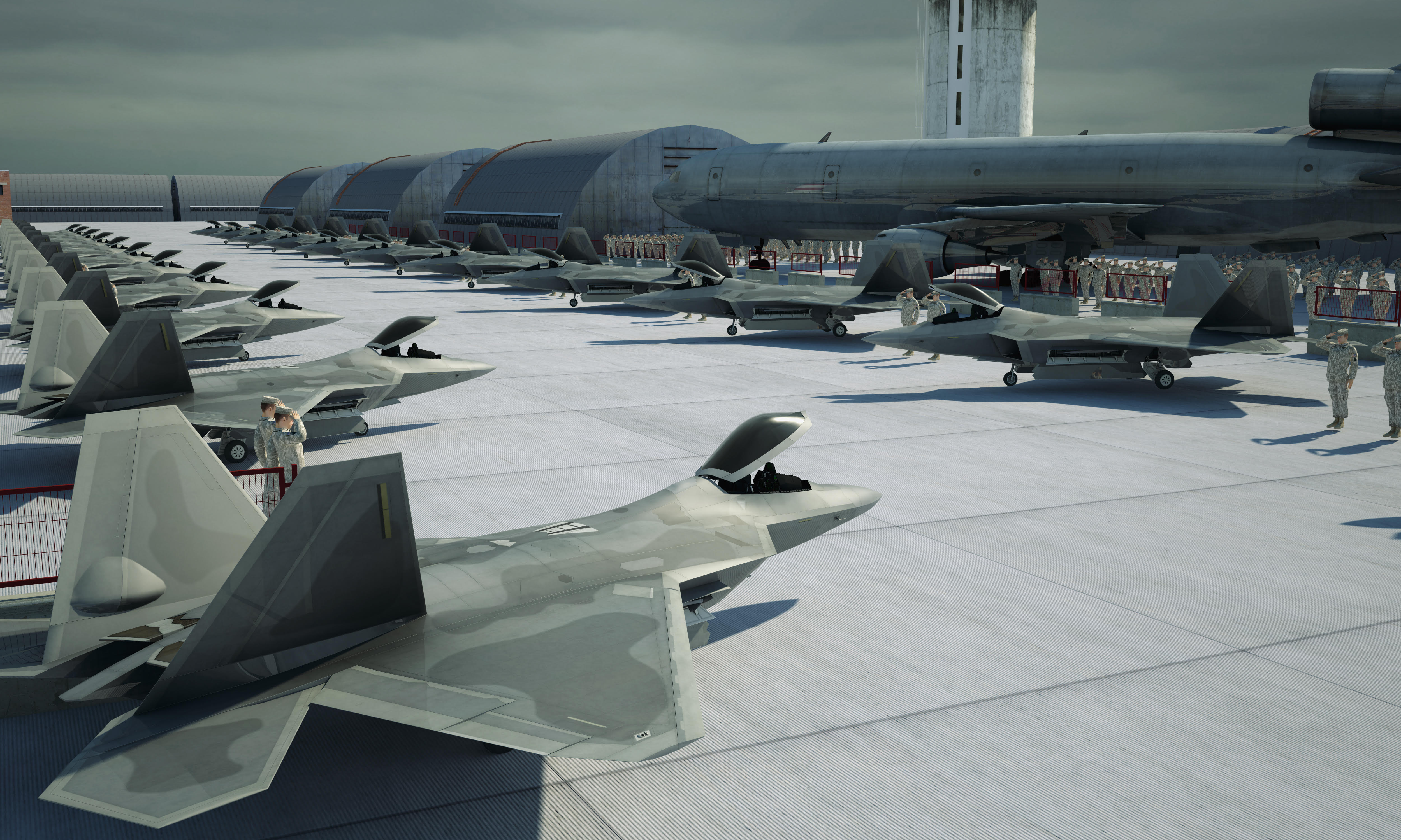 Military aircraft storage facility